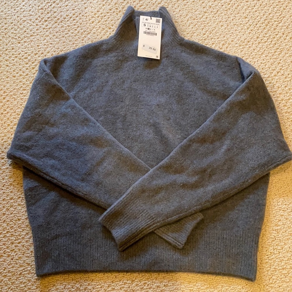 Zara Grey Turtleneck Sweater NWT
